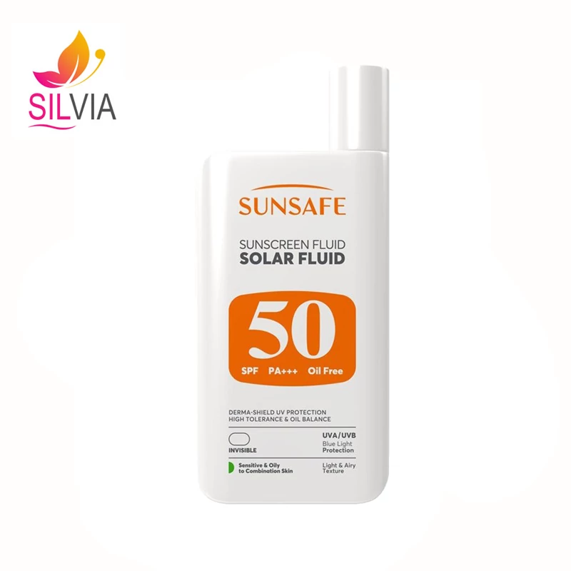 ضد آفتاب فلوئیدی SPF50 پوست های حساس، چرب و مستعد آکنه سان سیف 50 میل