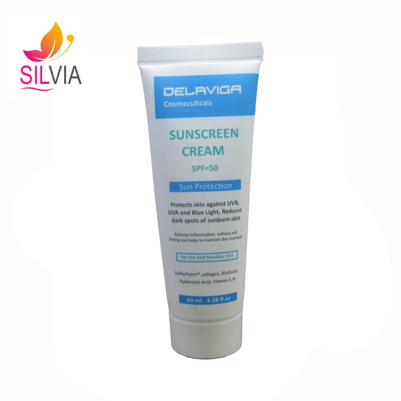 کرم ضد آفتاب با SPF50 مناسب پوست های خشک و حساس دلاویگا 40 میل