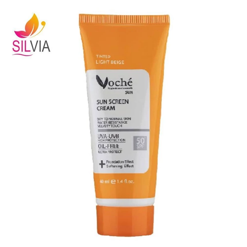 کرم ضد آفتاب بژ روشن پوست خشک و معمولی SPF50 وچه 40 میل