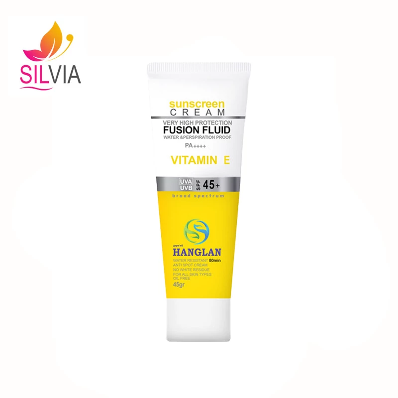 کرم ضد آفتاب ضد لک فلوئیدی بی رنگ SPF45 هانگلن 45 میل