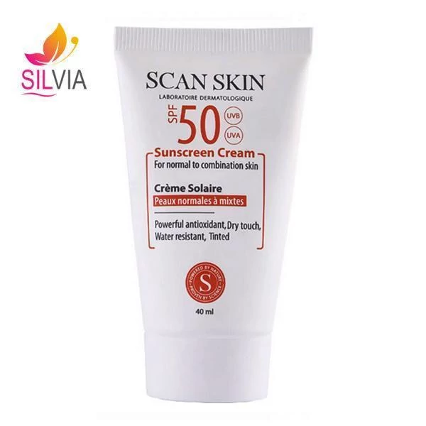 کرم ضد آفتاب رنگی پوست نرمال تا مختلط SPF50 اسکن اسکین 40 میل