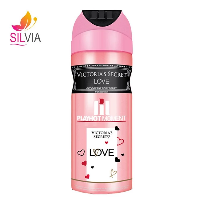 اسپری دئودورانت زنانه پلی هات مومنت مدل Victoria’s Secret Love