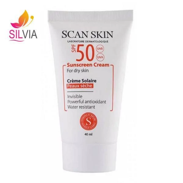 کرم ضد آفتاب فاقد رنگ پوست خشک SPF50 اسکن اسکین 40 میل