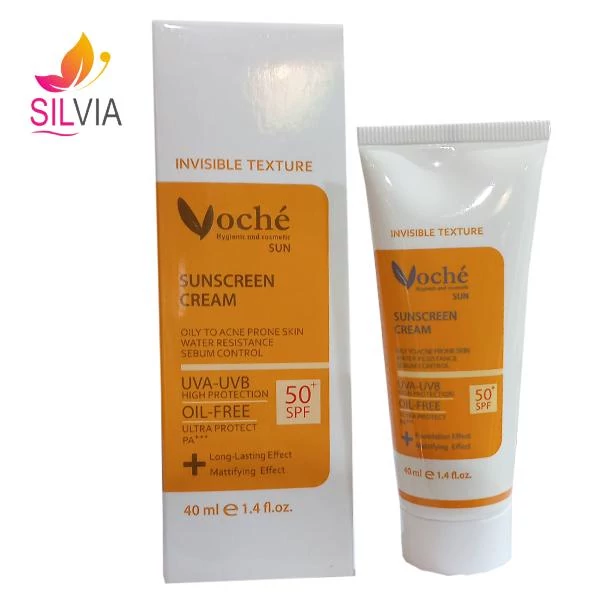 کرم ضد آفتاب بی رنگ پوست چرب و مستعد آکنه SPF50 وچه 40 میل