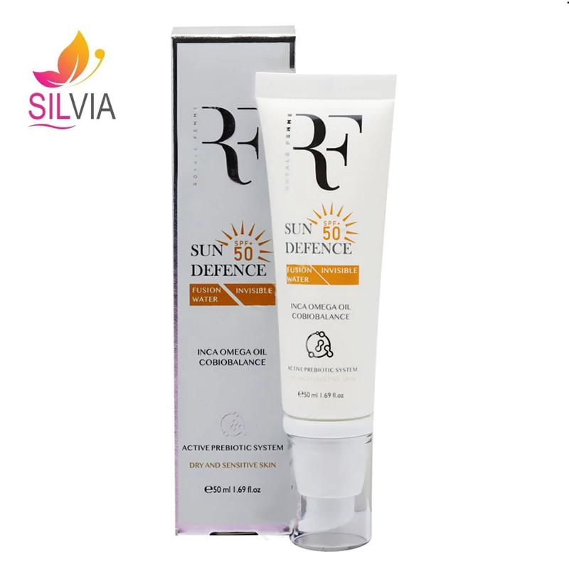 کرم ضد آفتاب بدون رنگ فیوژن واتر پوست خشک SPF50 آر اف 50 میل
