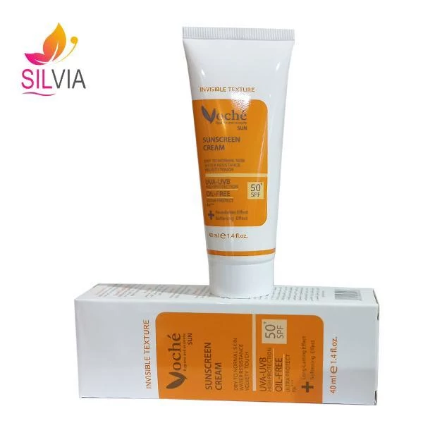 کرم ضد آفتاب بی رنگ پوست خشک و معمولی SPF50 وچه 40 میل