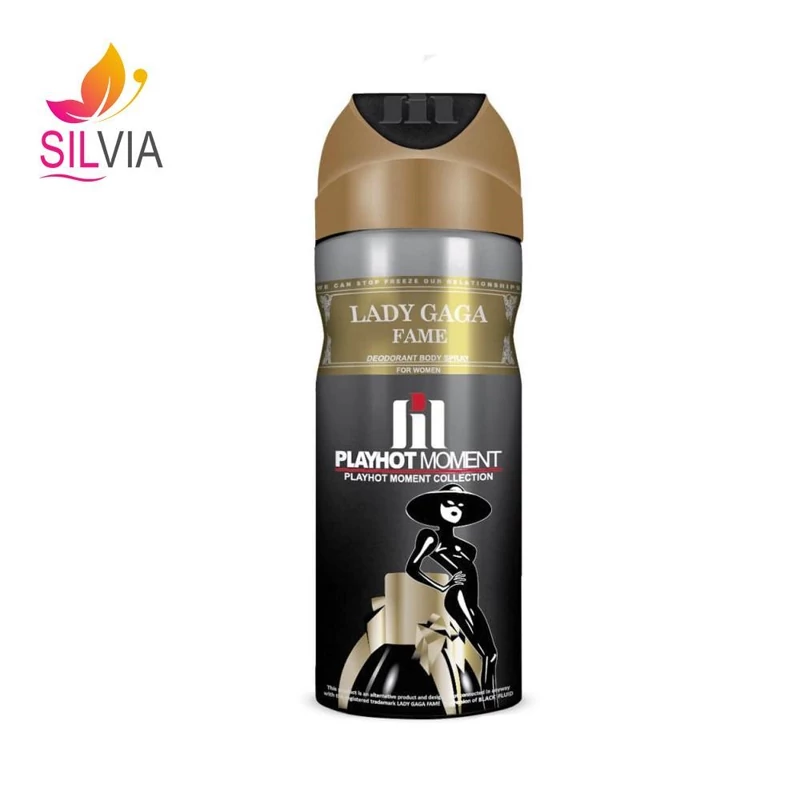 اسپری دئودورانت زنانه پلی هات مومنت مدل Lady GaGa Fame