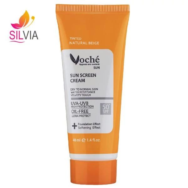 کرم ضد آفتاب بژ طبیعی پوست خشک و معمولی SPF50 وچه 40 میل