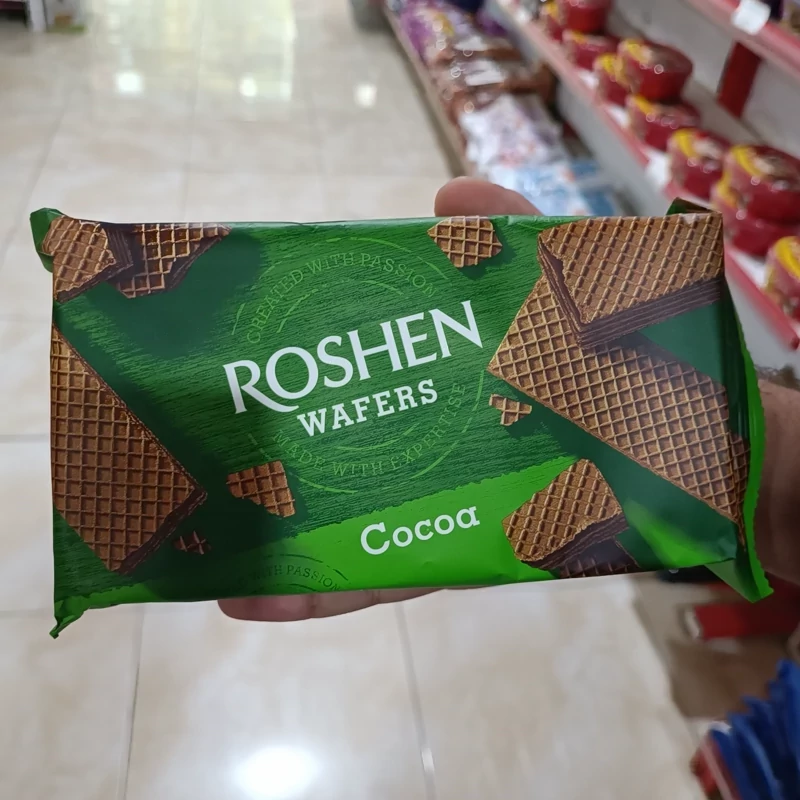 ویفر روشن با کرم کاکائویی Roshen Wafers Cocoa وزن 216 گرم