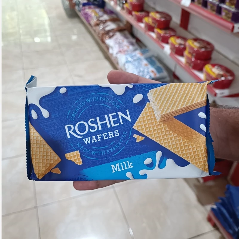 ویفر روشن با کرم شیری Roshen Wafers Milk وزن 216 گرم