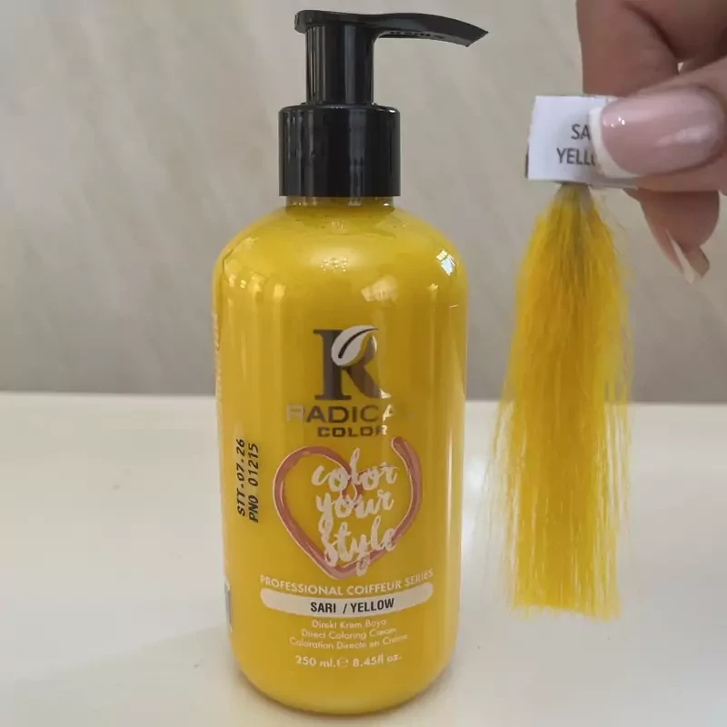 شامپو رنگ مو زرد yellowرادیکال کالر حجم 250میلی