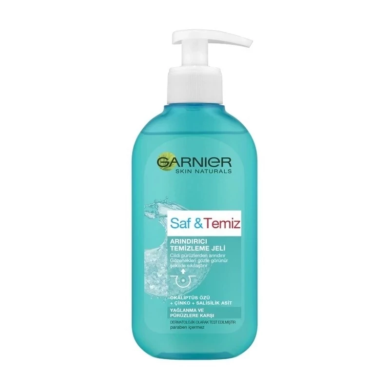 ژل شستشوی صورت پوست چرب گارنیر مدل پیور اکتیو  ضد جوش حجم 200ml