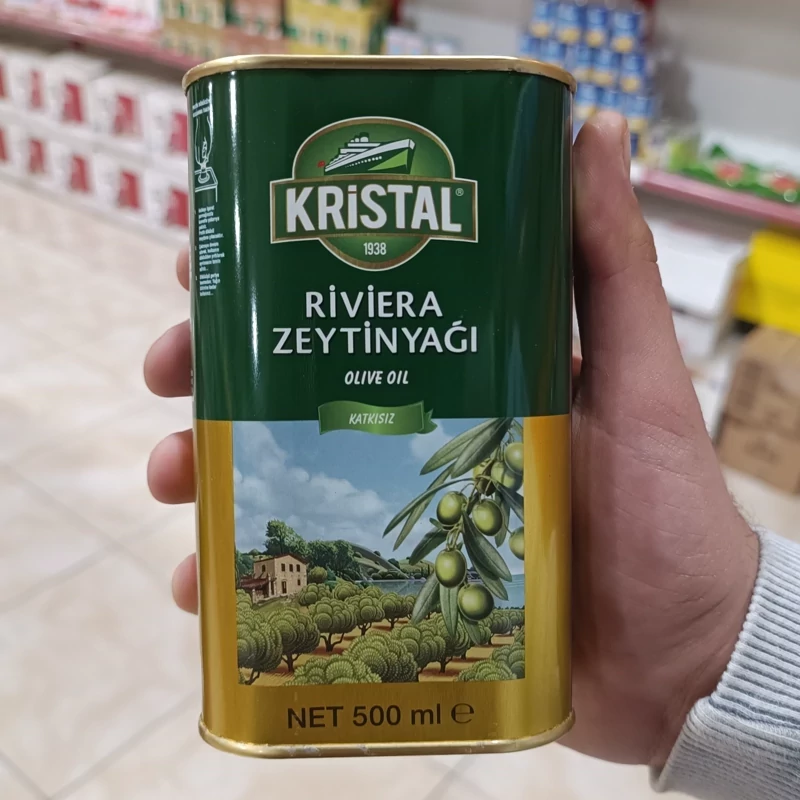 روغن زیتون ریویرا کریستال Kristal Riviera Zeytinyagi قوطی نیم لیتری