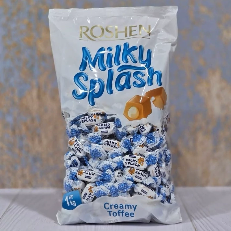 تافی شیری میلکی اسپلش روشن اصل 1 کیلویی ا Roshen Milky Splash