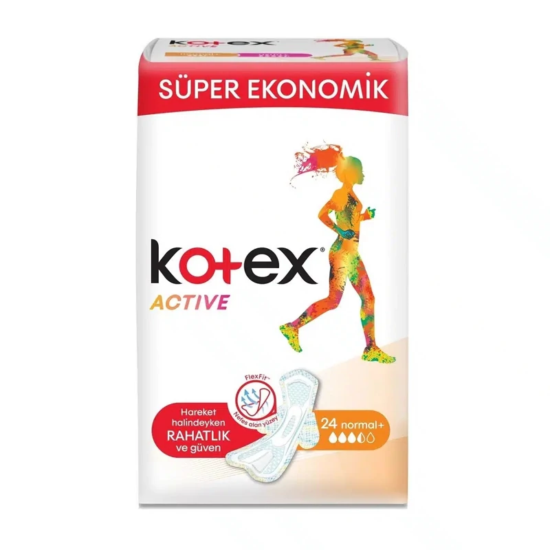 نوار بهداشتی کوتکس Kotex ورزشی Flex Fit سایز نرمال بسته 24 عددی