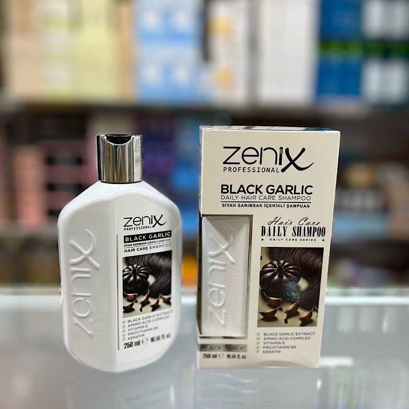 شامپو سیر سیاه زنیکس Zenix فاقد نمک مناسب انواع مو حجم 250 میل