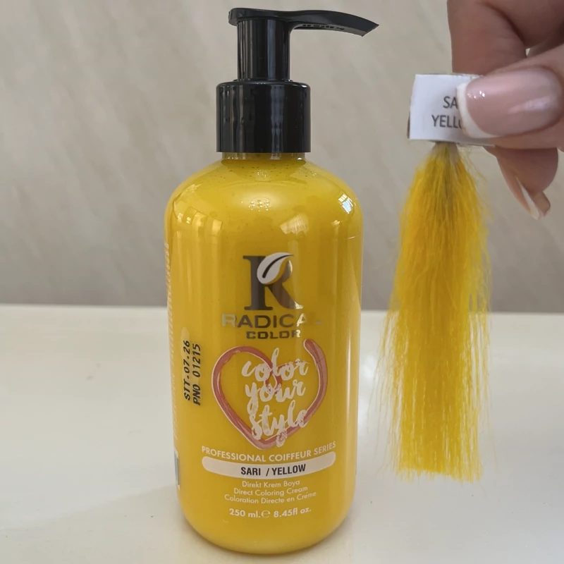 شامپو رنگ مو زرد yellowرادیکال کالر حجم 250میلی