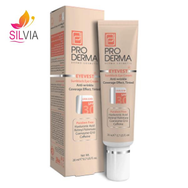 کرم پوشاننده و ضد چروک رنگی دور چشم SPF30 پرودرما 20 میل