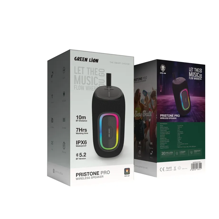 اسپیکر بلوتوثی گرین لاین Pristone Pro مدل GL-SPK16B با نورپردازی RGB