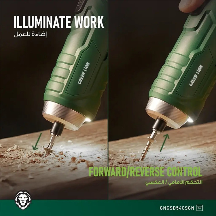 پیچ گوشتی شارژی بی سیم گرین لاین Green Lion GSD-54 Cordless Screwdriver GNGSD54CSGN