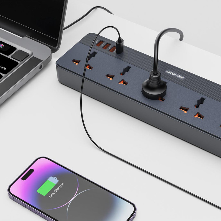 چند راهی هوشمند و شارژر Green Lion مدل GS-250 Power Socket 2500W