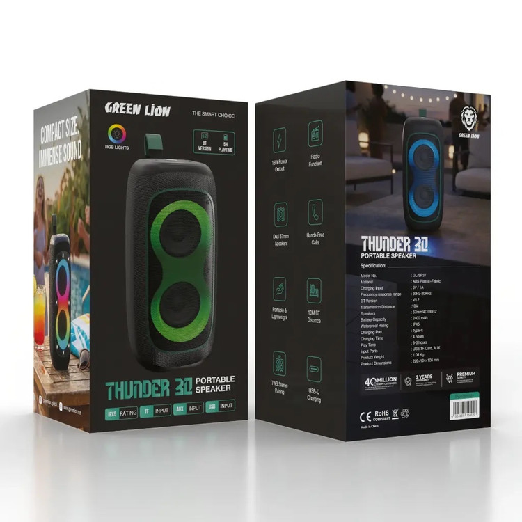 اسپیکر قابل حمل THUNDER 30 Green Lion