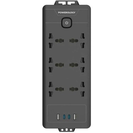 چندراهی برق پاورولوژی مدل PWCUQC034 ظرفیت 2500 وات با 6 پریز