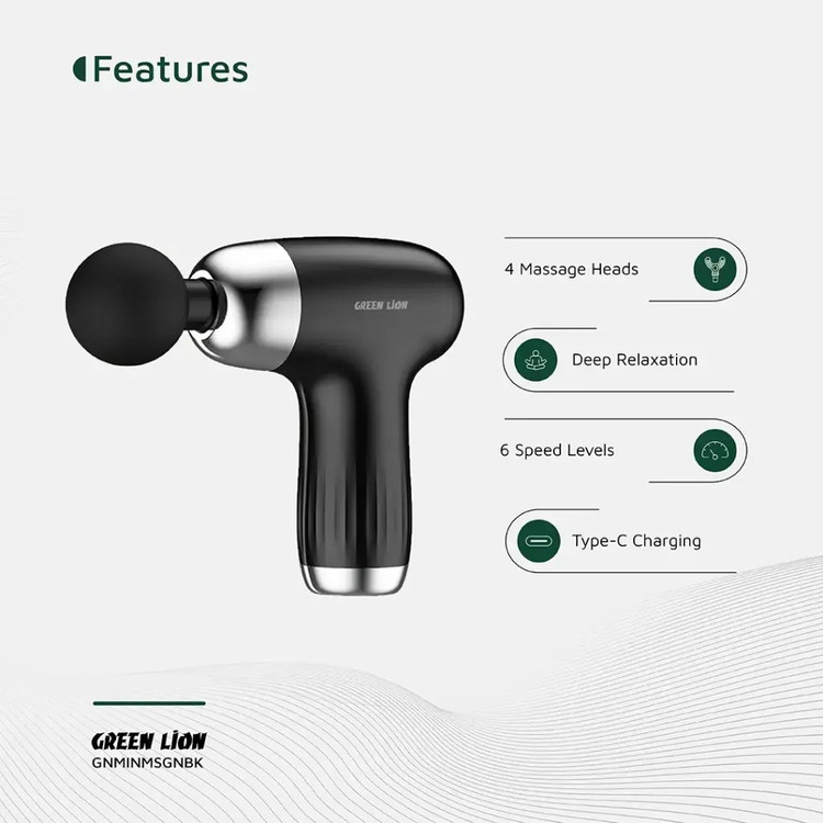 ماساژور تفنگی گرین لاین - رفع خستگی و گرفتگی عضلات با 6 سرعت