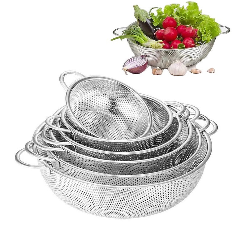 ست آبکش استیل 6 پارچه - 6 سایز کاربردی برای هر آشپزخانه