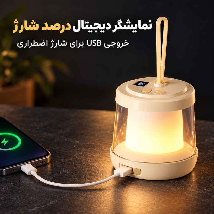 چراغ کمپینگ و ریسه شارژی 10 متری گرین لاین Lumex مدل