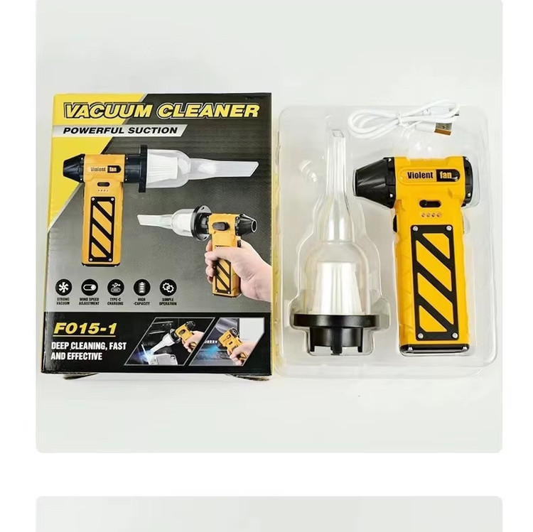 جارو شارژی و دمنده 2کاره Violent Fan F015-1 براشلس، باتری 8000mAh، شارژ تایپ C