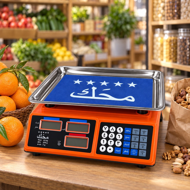 ترازوی فروشگاهی دیجیتال محک 40 کیلویی محاسبه قیمت، 7 حافظه و باتری شارژی