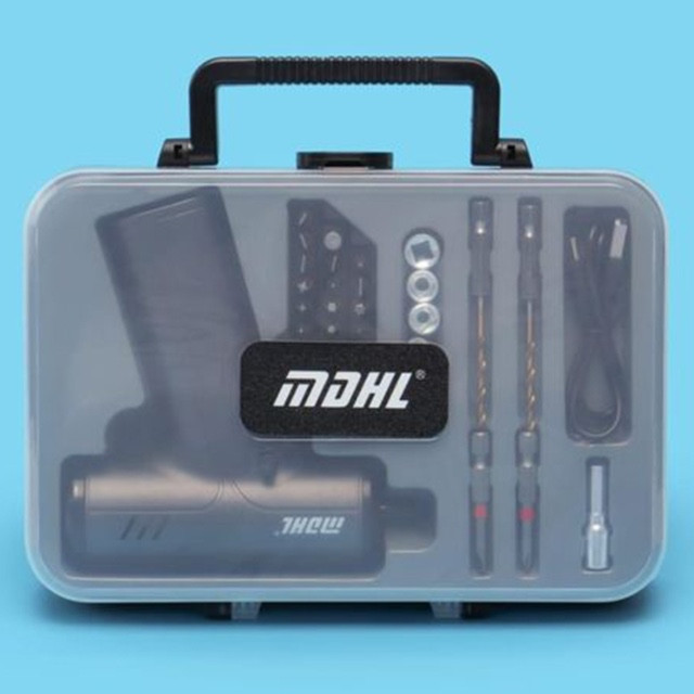 پیچ گوشتی برقی شارژی MDHL مدل MD-8728 ست کامل 29 تکه با باتری 2000 میلیآمپرساعت و شارژ Type-C
