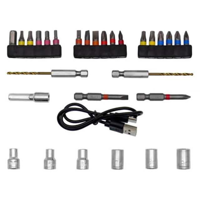 پیچ گوشتی برقی شارژی MDHL مدل MD-8728 ست کامل 29 تکه با باتری 2000 میلیآمپرساعت و شارژ Type-C