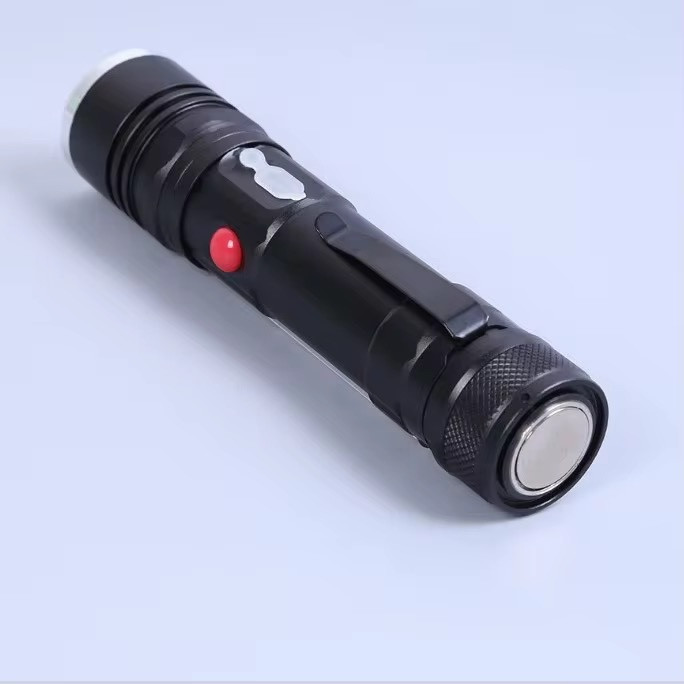 چراغ قوه شارژی T6-26 زومدار COB و XPE نور قدرتمند و شارژ USB