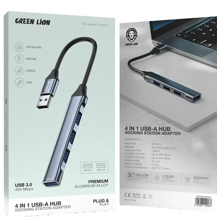 هاب 4 پورت Green Lion USB-C