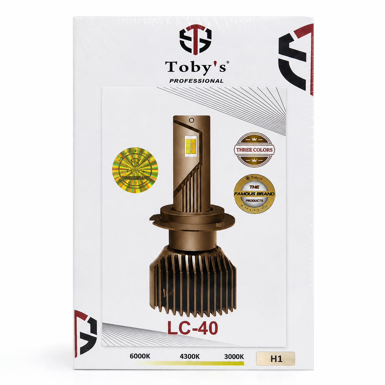 هدلایت سه رنگ توبیز LC-40 پایه H1 - سفید،آفتابی،لیمویی با یکسال گارانتی