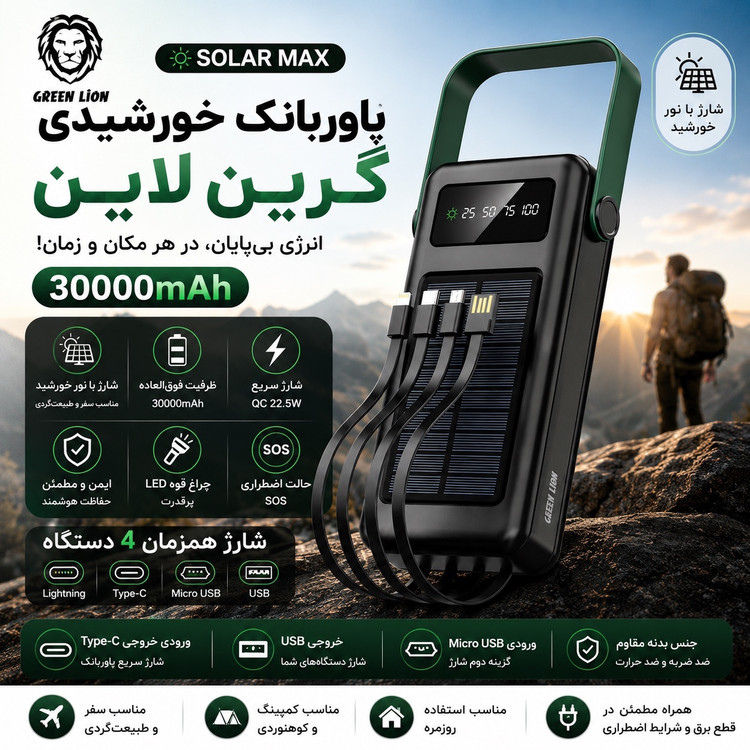 پاوربانک غولپیکر DAKEWEI ظرفیت 50 هزار میلیآمپر، آمادهٔ هر سفر