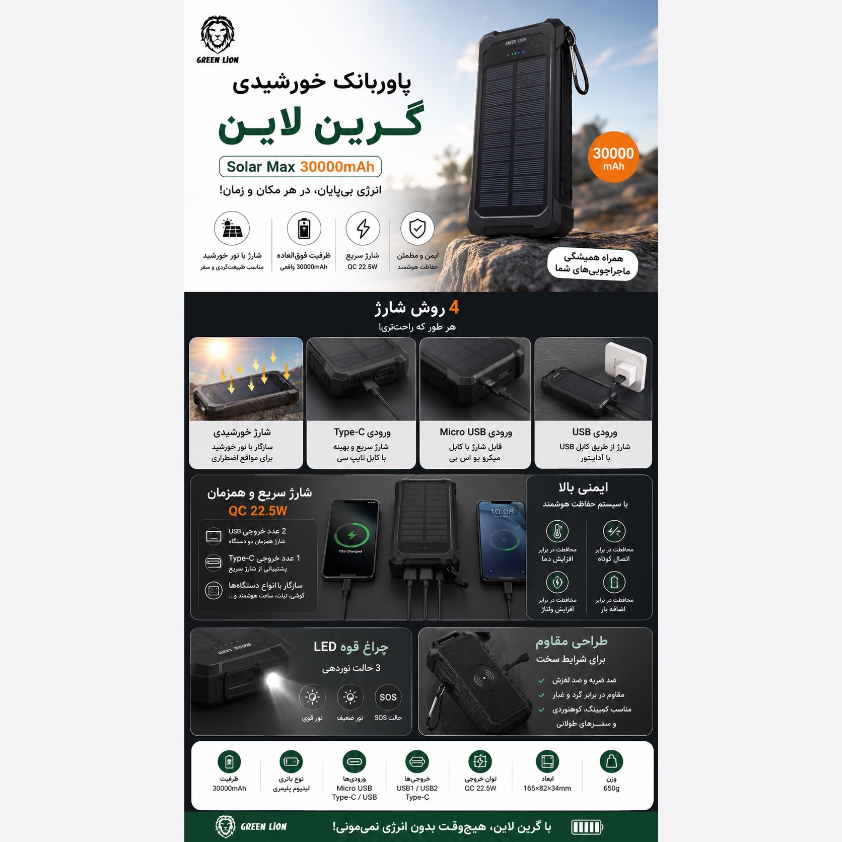پاوربانک غولپیکر DAKEWEI ظرفیت 50 هزار میلیآمپر، آمادهٔ هر سفر