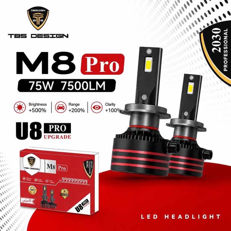 هدلایت توبیز M8 PRO پایه H7 نور سفید با گارانتی