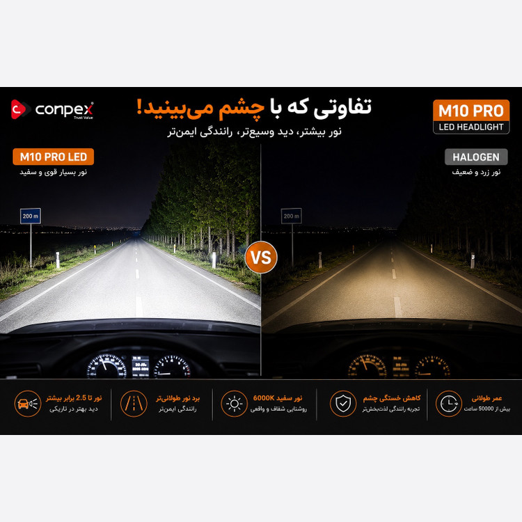هدلایت CONPEX M10PRO پایه H1 با گارانتی