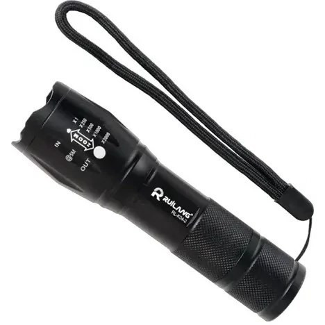 چراغ قوه آر ال مدل K04-2 دو لامپه XPE با نور UV و زوم