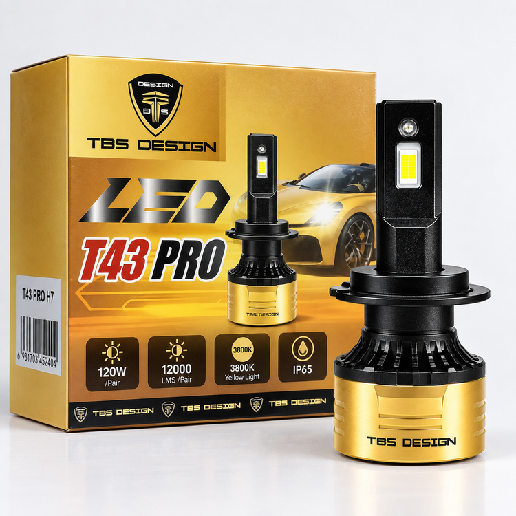 هدلایت خودرو توبیز مدل T43 PRO پایه H7 توان 120 وات نور نچرال 4300 کلوین