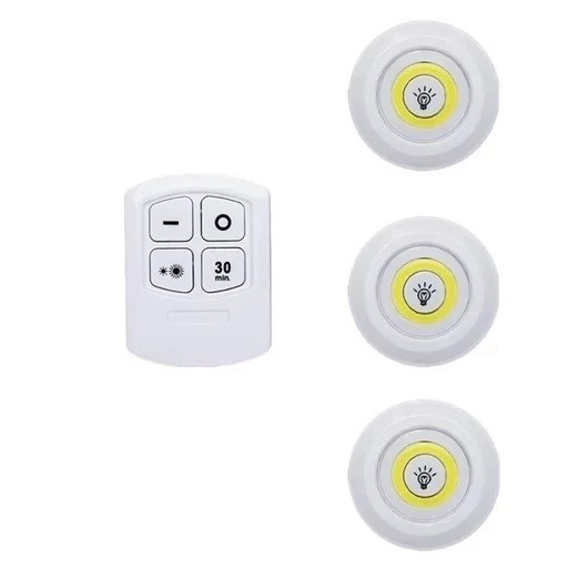 چراغ اضطراری سقفی مدل ریموت دار 3in1 مجموعه 3 عددی (چراغ زیر کابینتی)