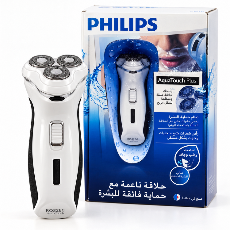 ریش تراش شارژی فیلیپس RQ-8280 سه تیغه ضدآب با خط زن اصلاح خشک و با فوم، همراه گارانتی