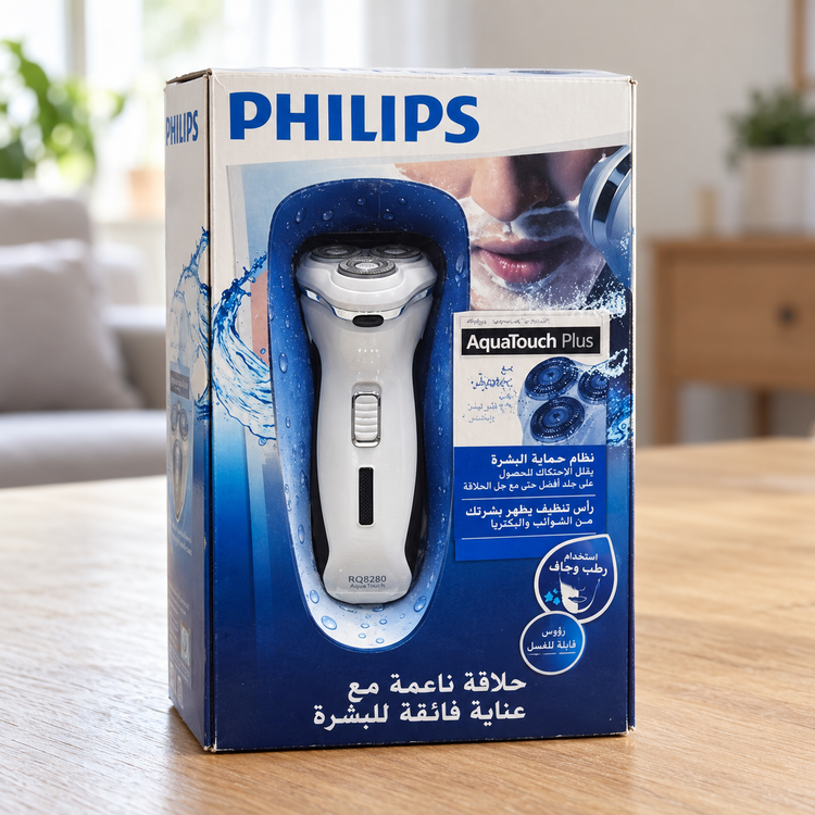 ریش تراش شارژی فیلیپس RQ-8280 سه تیغه ضدآب با خط زن اصلاح خشک و با فوم، همراه گارانتی