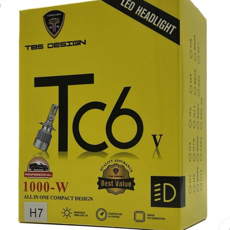 هدلایت توبیز مدل Tc6 پایه H7 نور سفید بسته 2 عددی