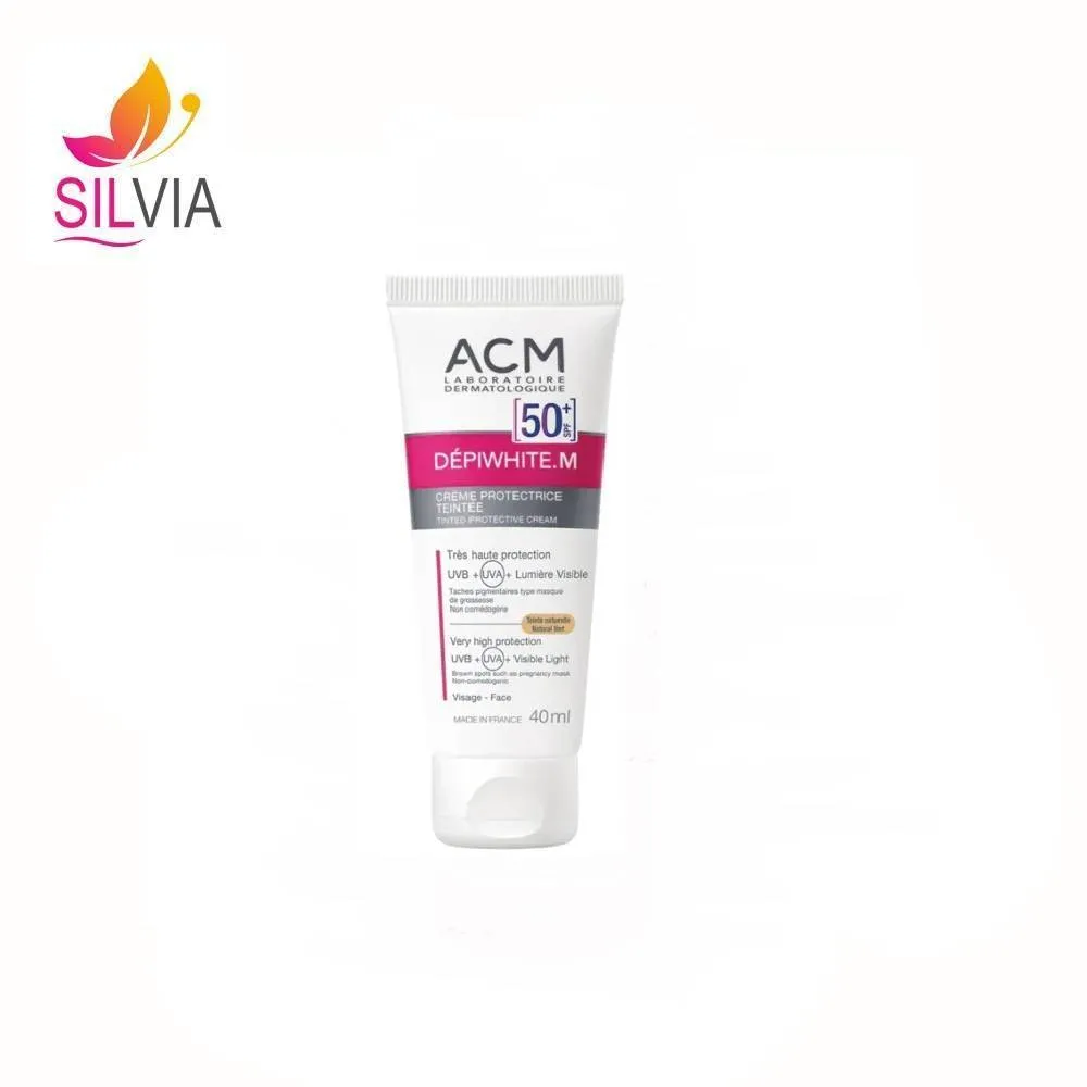 کرم ضد آفتاب ضد لک بی رنگ مدل DEPIWHITE.M حاوی SPF50 ای سی ام ACM حجم 40 میل