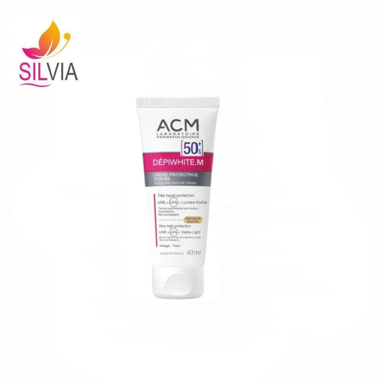 کرم ضد آفتاب ضد لک بی رنگ مدل DEPIWHITE.M حاوی SPF50 ای سی ام ACM حجم 40 میل
