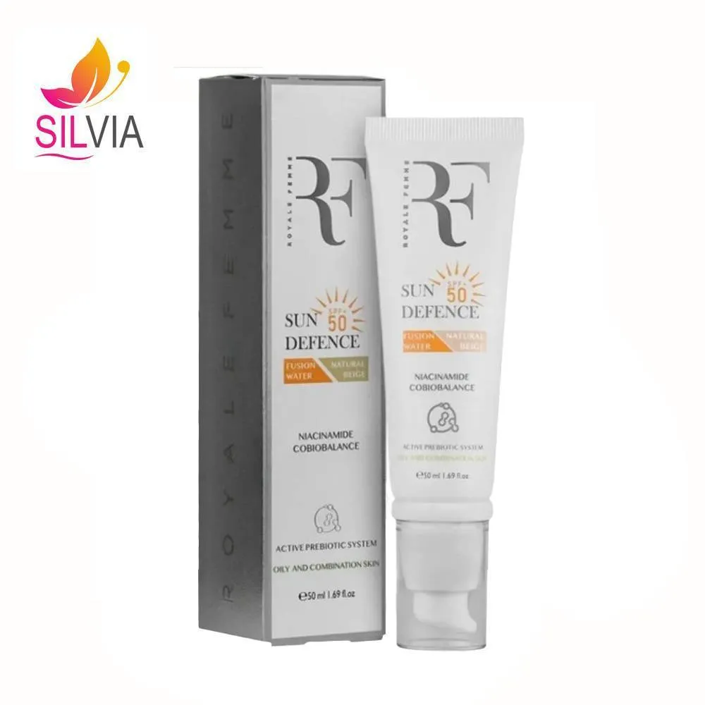 کرم ضد آفتاب رنگی بژ روشن فیوژن واتر پوست چرب SPF50 آر اف 50 میل